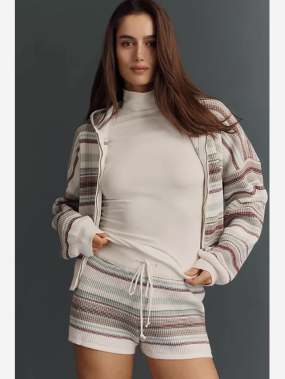 NWT ANTHROPOLOGIE DAILY PRACTICE THERMAL SWEATER SHORTS
